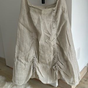 Eileen Fisher Linen Skirt. Color: Oatmeal. Size Medium. Fully lined.